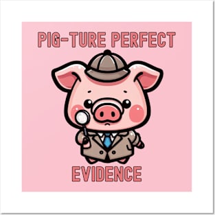 Detective investigator piggy Posters and Art